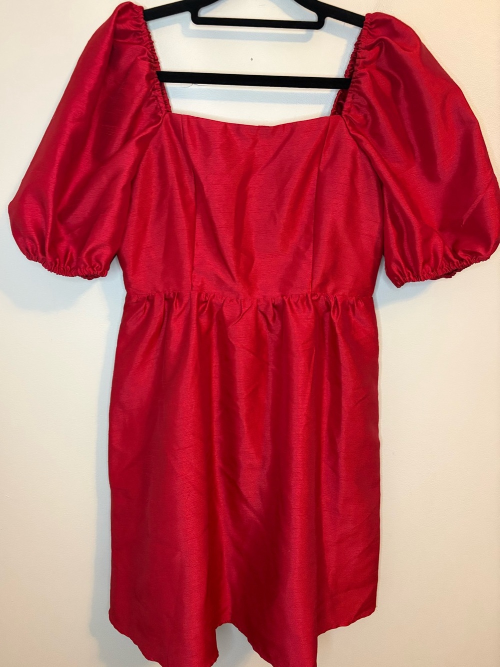 Copper Key Red Puff Sleeve Smocked Babydoll Mini Dress NWT Small